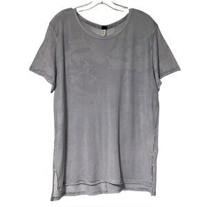 Free People We The Free Heathered tiered double hem, side slits Short Sleeve Tee